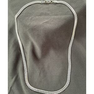 925 Silver Herringbone Style Unisex Necklace